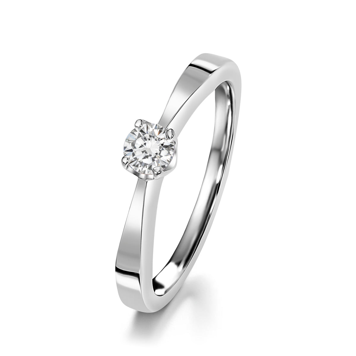 Graceful tapered diamond ring 0.25 ct